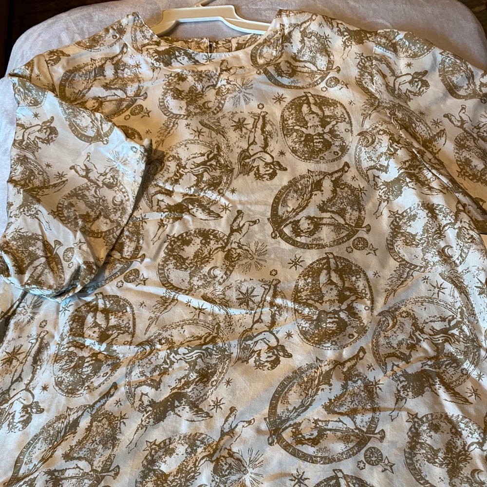 Vintage 90s Hence Cherub Print Silk Top M